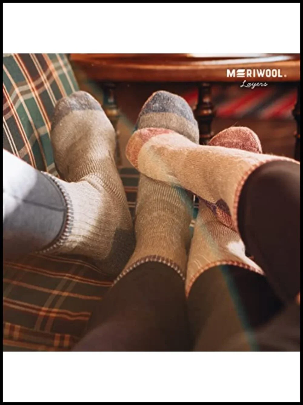Merino Wool Hiking Socks 3 Pairs Midweight Cushioned Crew Length Men Women